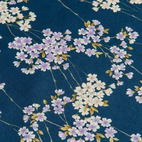 Small Navy Cherry Blossom Japanese Furoshiki