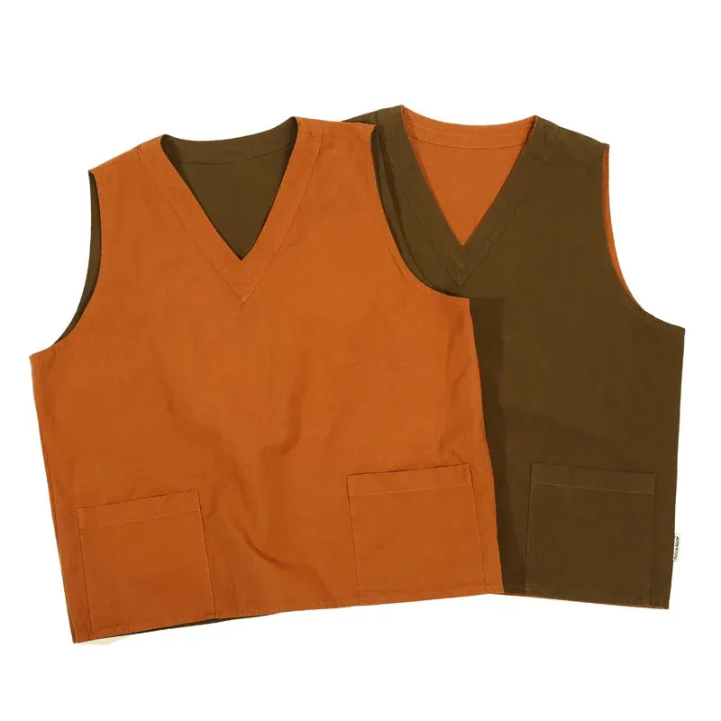 Solid Color Reversible Vest for Men - Streetwear Casual Outerwear