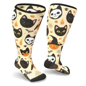 Spooky Cats Diabetic Compression Socks