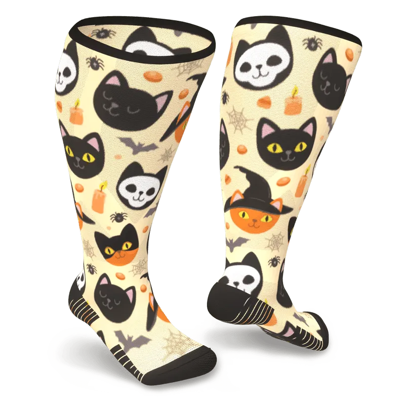 Spooky Cats Diabetic Compression Socks