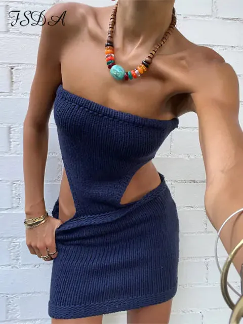 Strapless Knit Bodycon Dress^