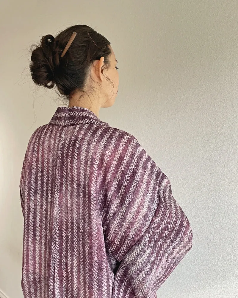 Stripe Shibori Haori Kimono Jacket