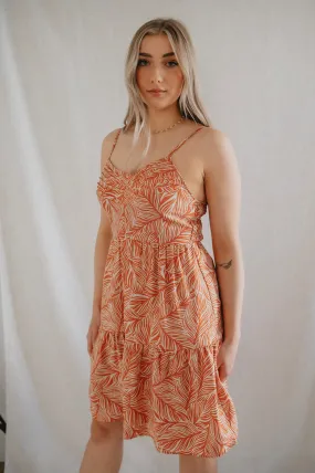 The Geo Leaf Pintuck Mini Dress