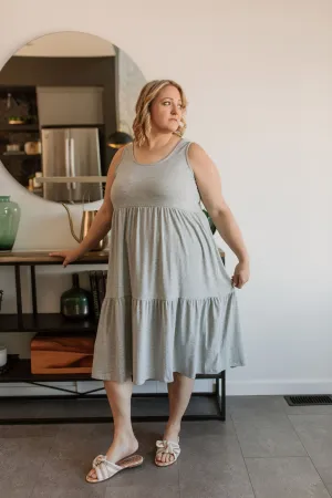 The Riley Ribbed Tank Dress by NLT - Heather Grey