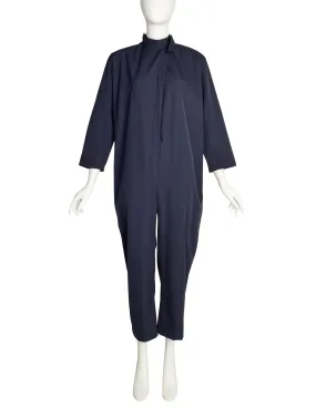 Thierry Mugler Vintage Navy Blue Cropped Jumpsuit