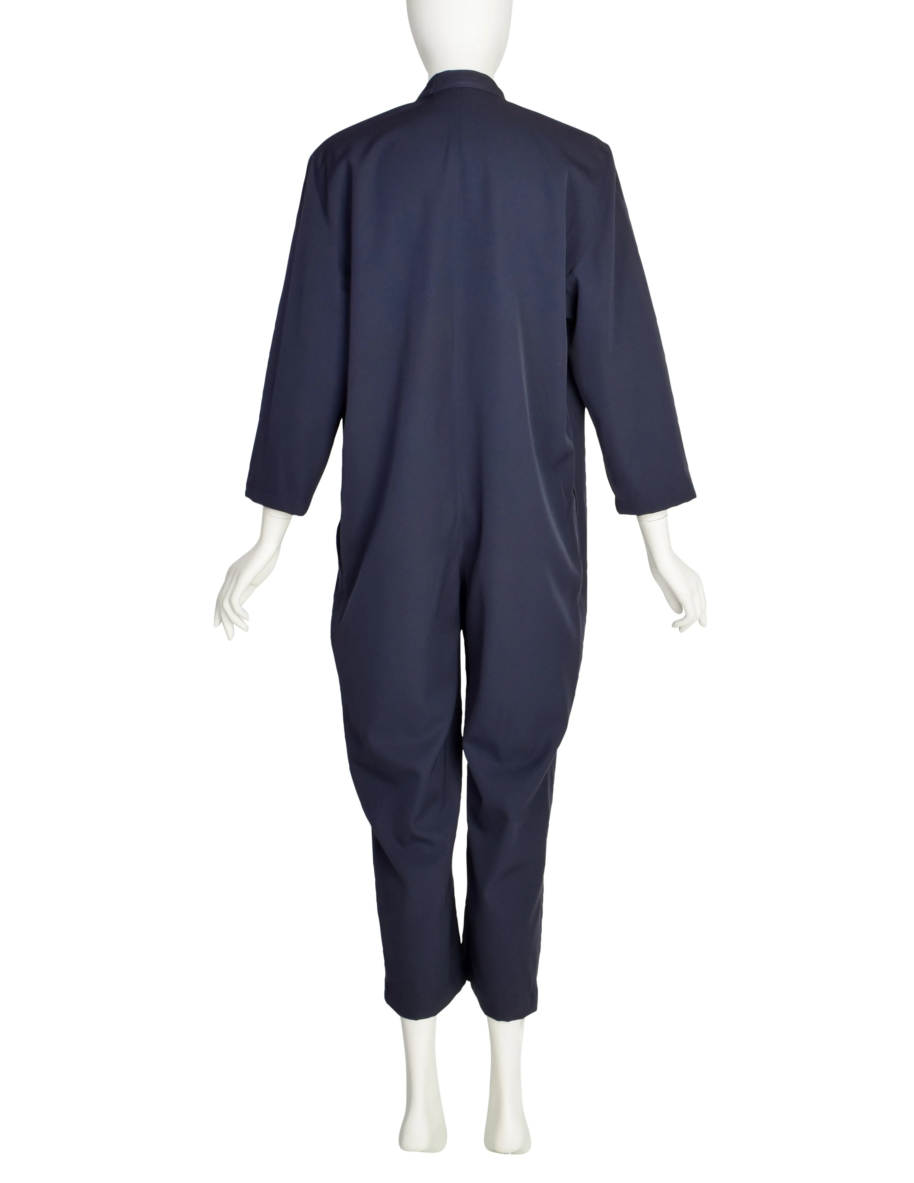 Thierry Mugler Vintage Navy Blue Cropped Jumpsuit