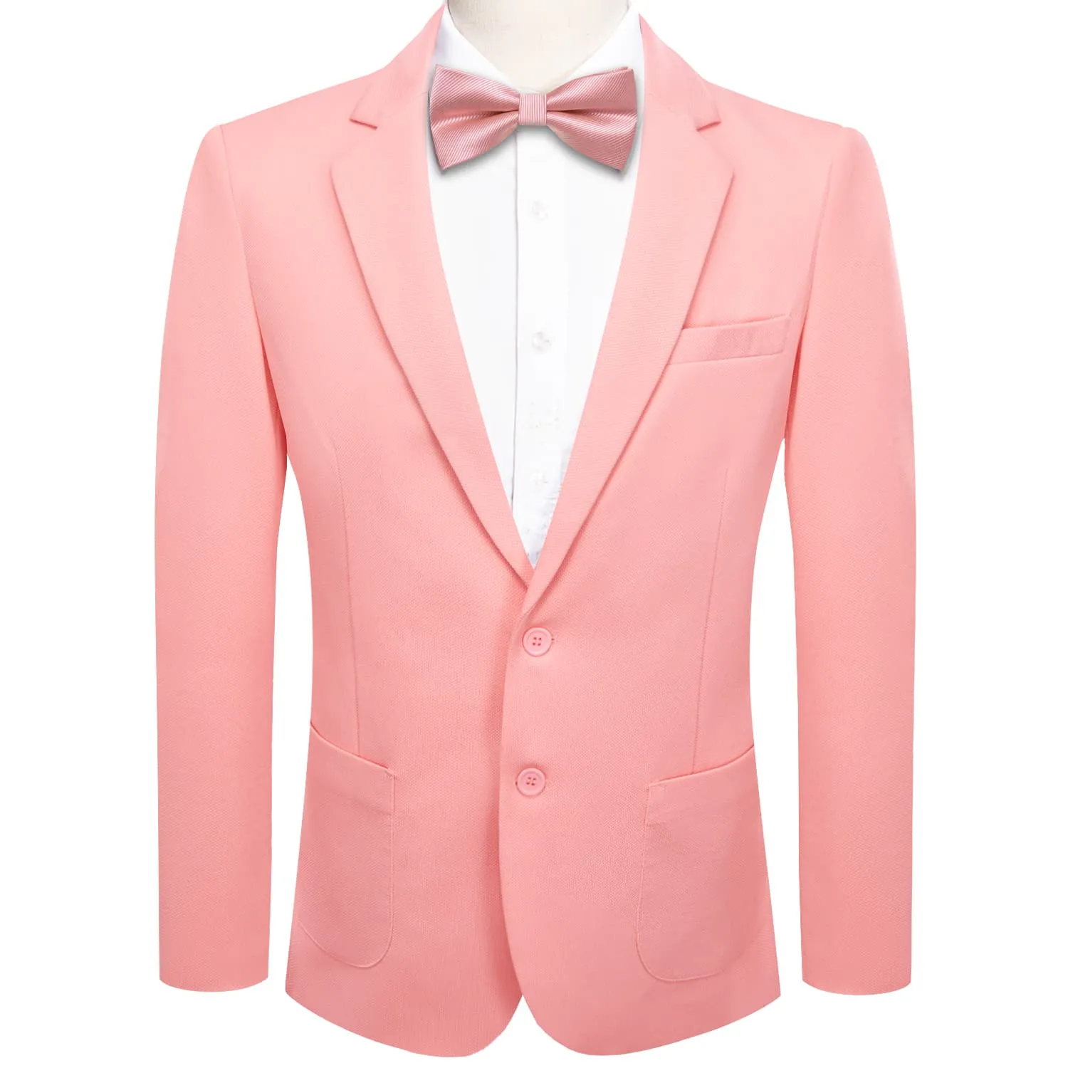 Ties2you Knit Dress Suit Light Pink Solid Notched Collar Silk Suit for Men