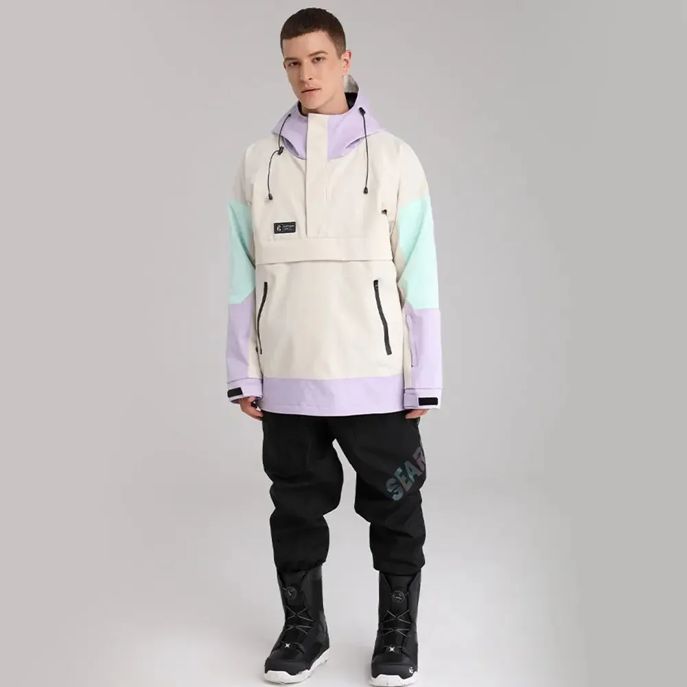 Trendy Colorblock Ski & Snowboard Anorak Jacket Warm Skiing Hoodie