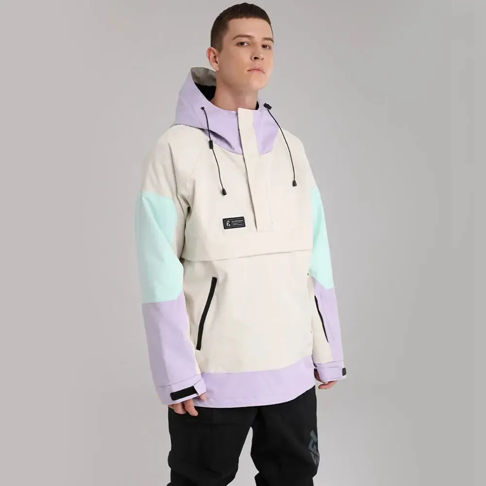 Trendy Colorblock Ski & Snowboard Anorak Jacket Warm Skiing Hoodie