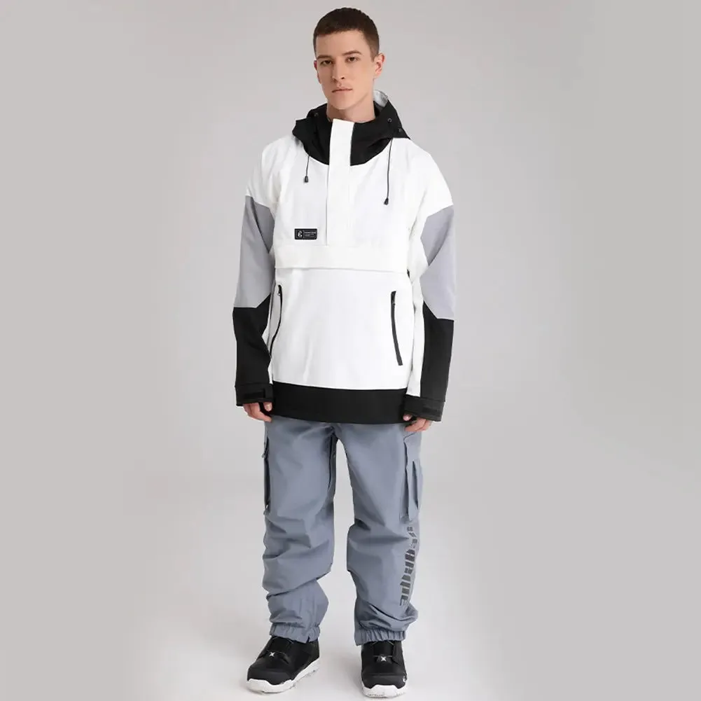 Trendy Colorblock Ski & Snowboard Anorak Jacket Warm Skiing Hoodie