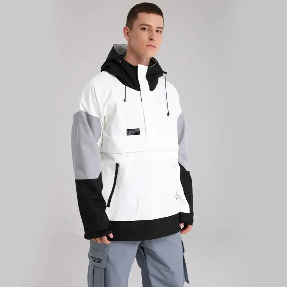 Trendy Colorblock Ski & Snowboard Anorak Jacket Warm Skiing Hoodie