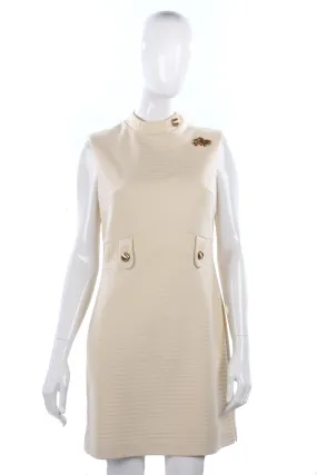 Vintage Dumarsel 1960's cream dress size M