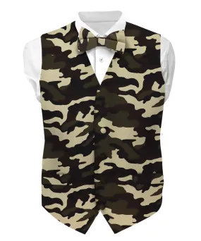 Vittorio Farina Men's Kente Satin Vest and Bow Tie Set