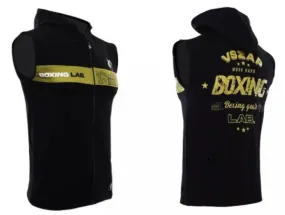 Vszap VTT022 Boxing Vest Hooded Zipper Tank Top S-4XL Black