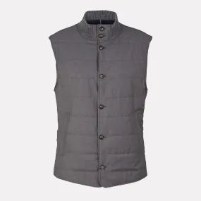 Wermut Polyester/Viscose Full Button Down Vest / Silver