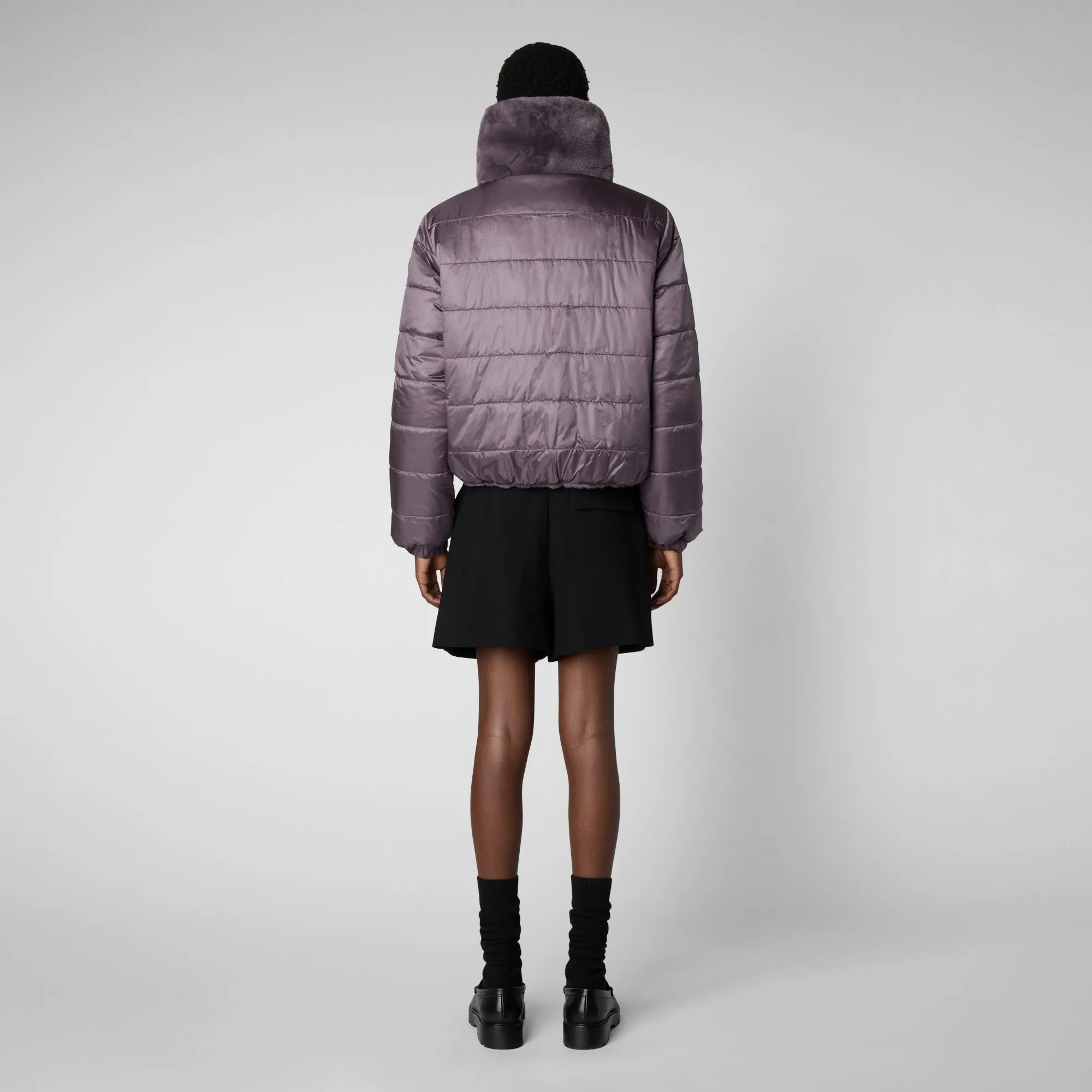 Women's Jeon Reversible Faux Fur Jacket in Ash Violet