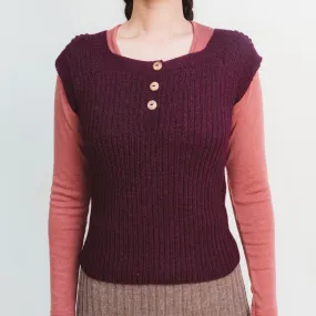 Women's Rico Vest - 100% Baby Alpaca - Aubergine (S-L)