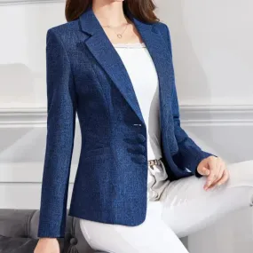 Womens Three Buttons Business Casual Blazer Jacket