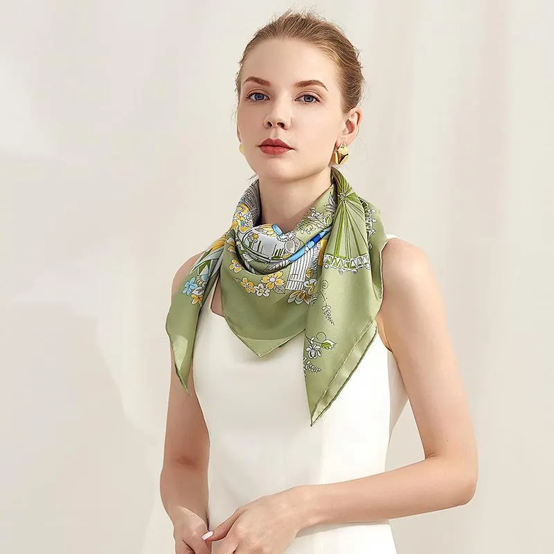 Wonderland Silk Twill Scarf 90