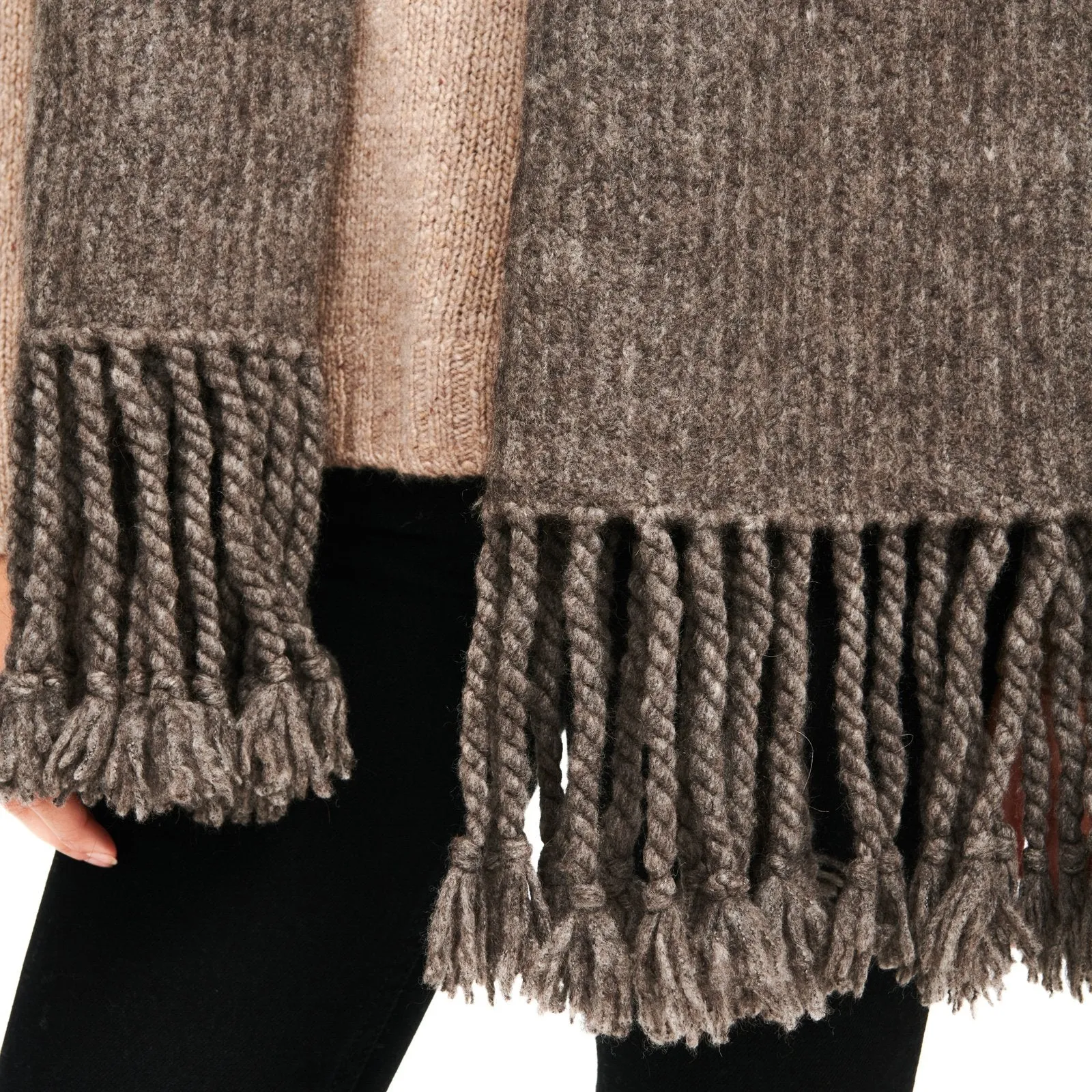 Wool-Blend Oversized Fringe Scarf