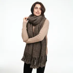 Wool-Blend Oversized Fringe Scarf